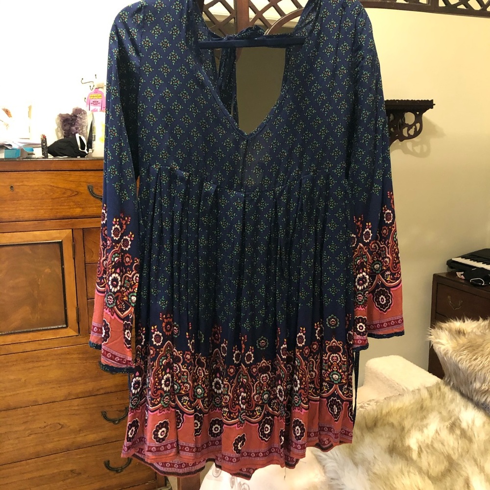 River Fashion blue and salmon pink tunic XL